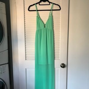 Mint green long maxi dress